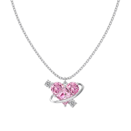 Pink Diamond Heart Love Pendant