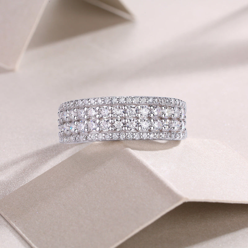 Sparkling Moissanite Pave Anniversary Ring

