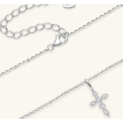 Graceful Moissanite Cross Pendant in Gold

