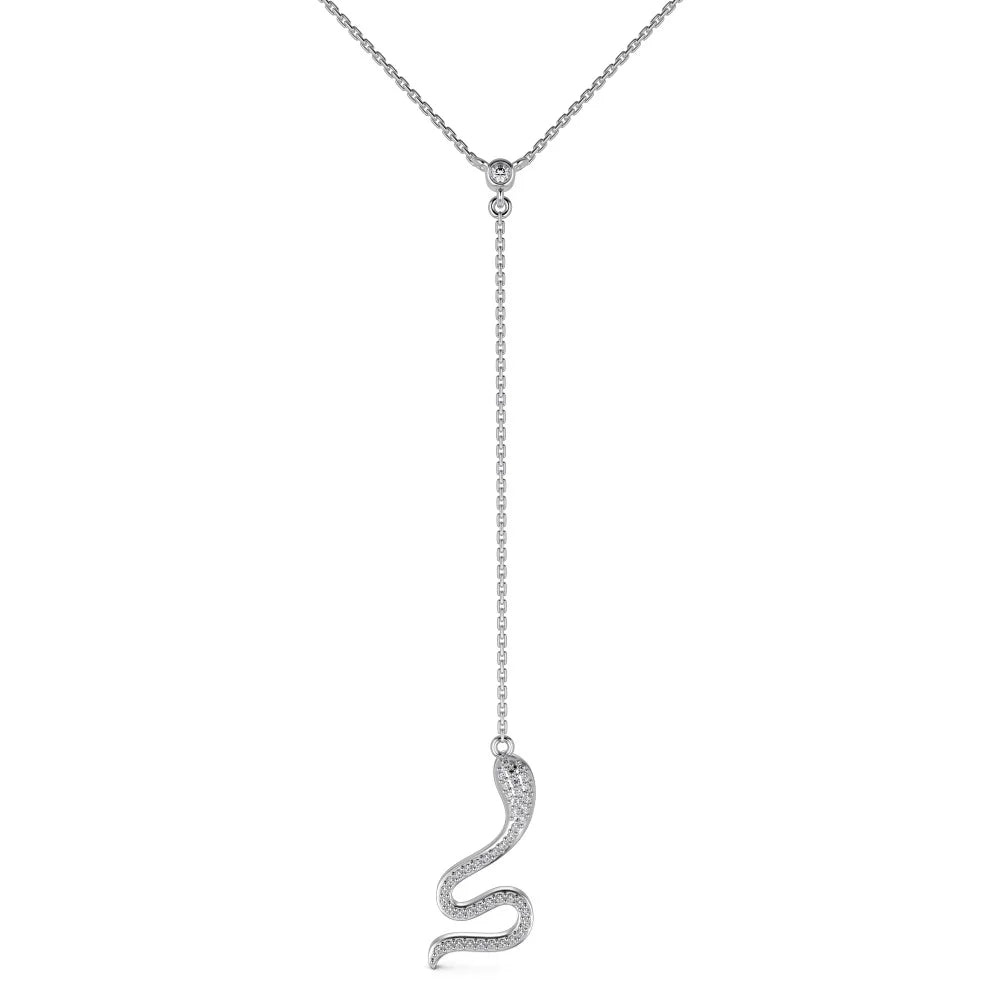 Snake Pendant Long Necklace for Daily Dress Up