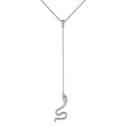 Snake Pendant Long Necklace for Daily Dress Up