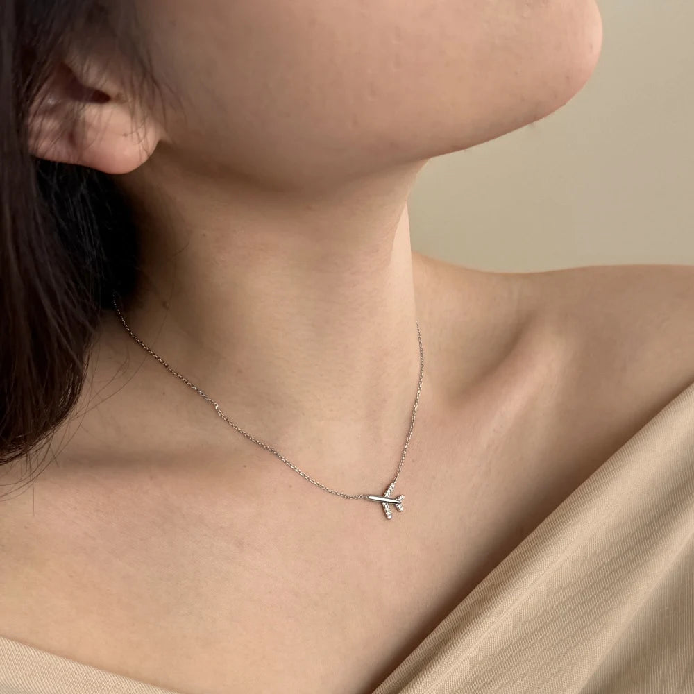 Fine Jewelry Airplane Pendant Necklaces For Women