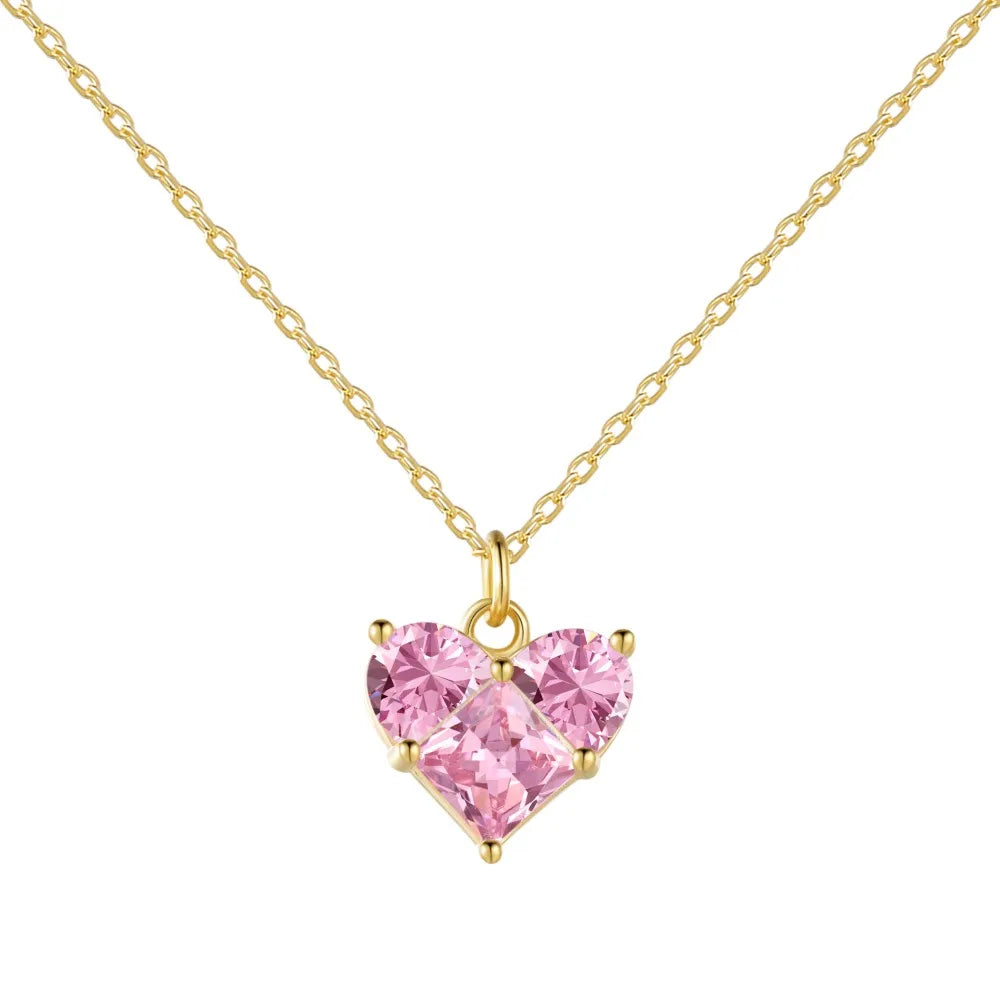 Large Heart 18K Gold Plated Choker Pendant For Women