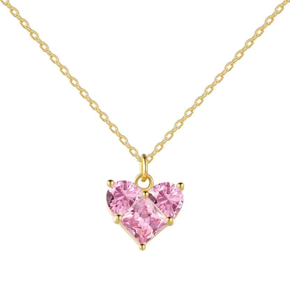 Large Heart 18K Gold Plated Choker Pendant For Women