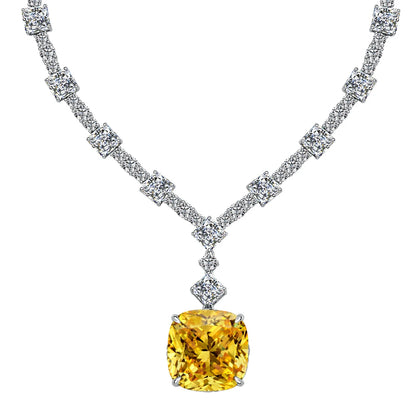 Big Square 5A Zirconia Pendant Necklace