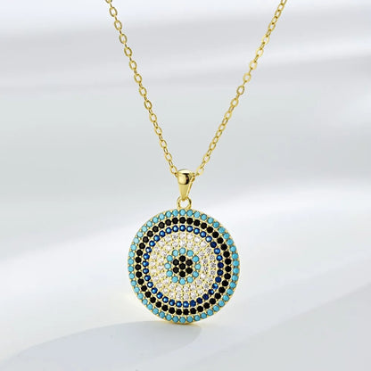 Round Devil Eye Shaped Necklace For Women