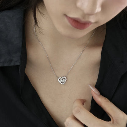 New Design Hollow Pink Heart Pendant Necklaces