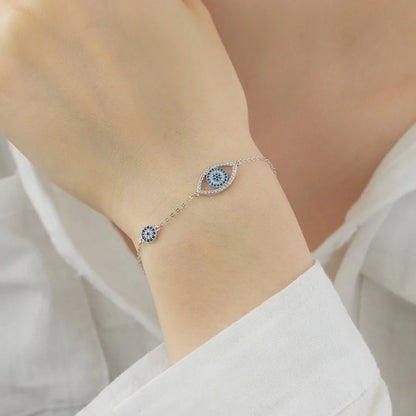 Link Chain Evil Blue Eyes Jewelry Bracelet