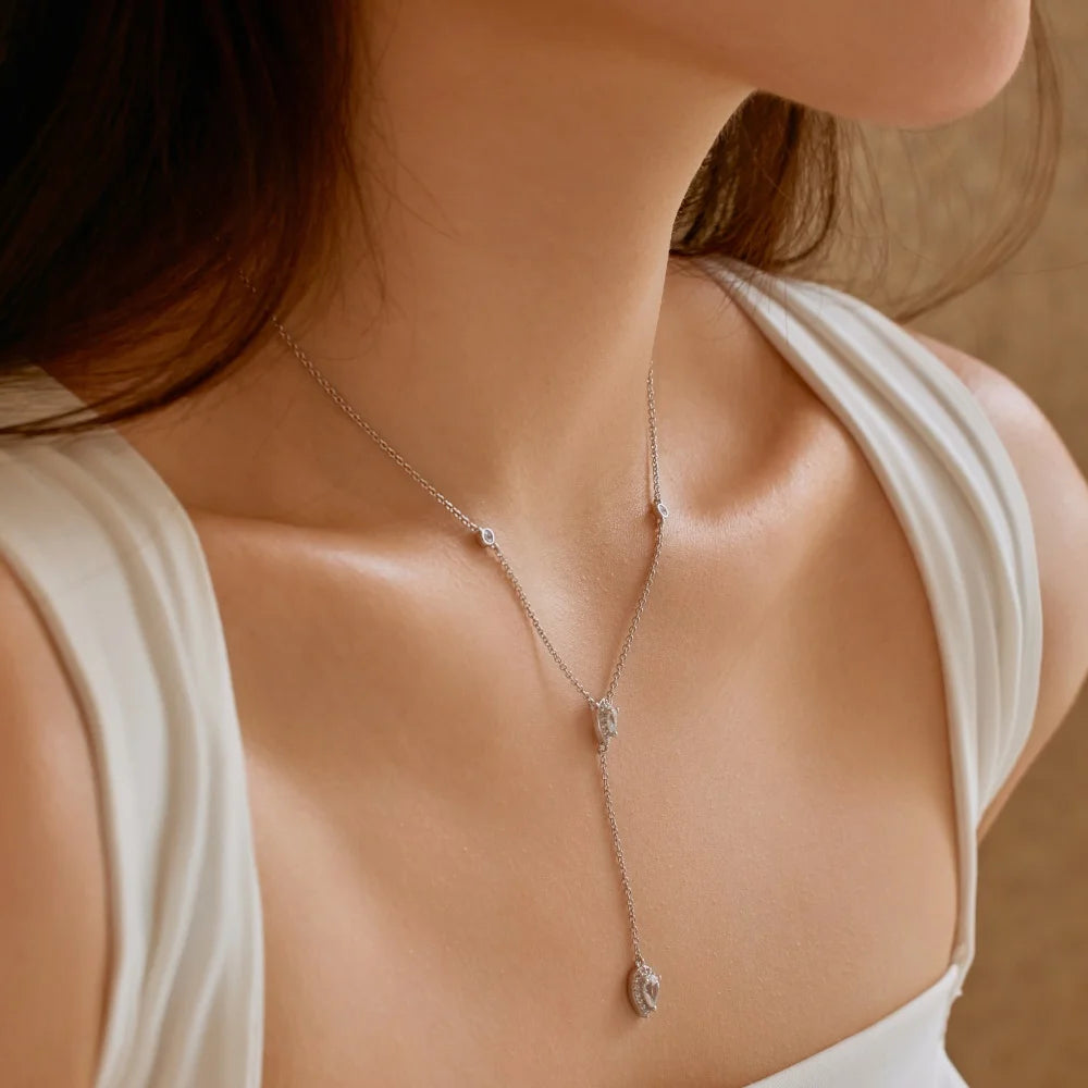 Waterdrop 5A Zircon Pendant  Y Necklace for Daily