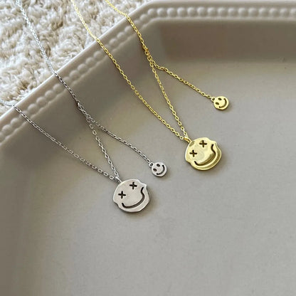 Happy Smiley Face Pendant Necklaces Women