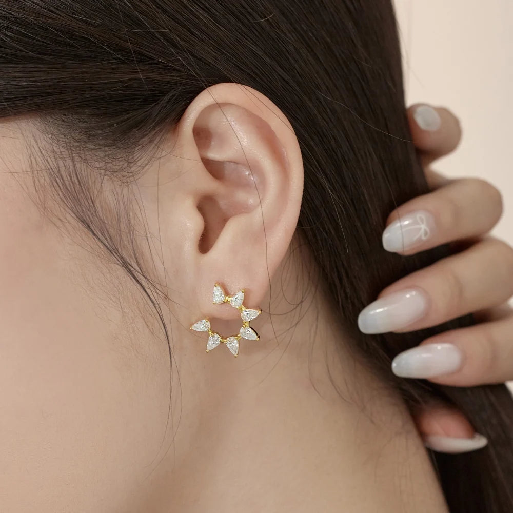 Flower Shape Stud Earrings for Women