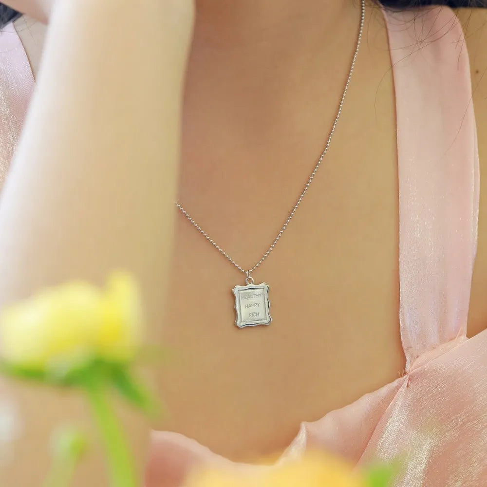 Alphabet Square Baby Pendant