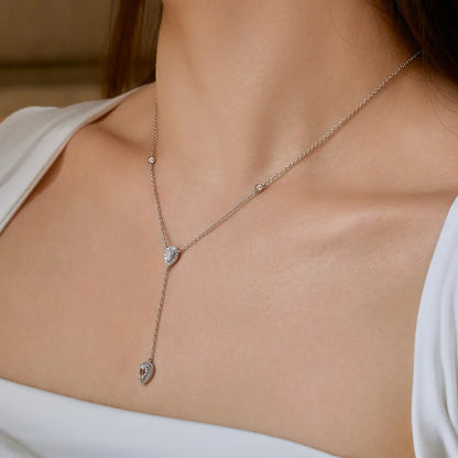 Waterdrop 5A Zircon Pendant  Y Necklace for Daily