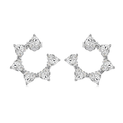 Zirconia Flower Shape Stud Earrings