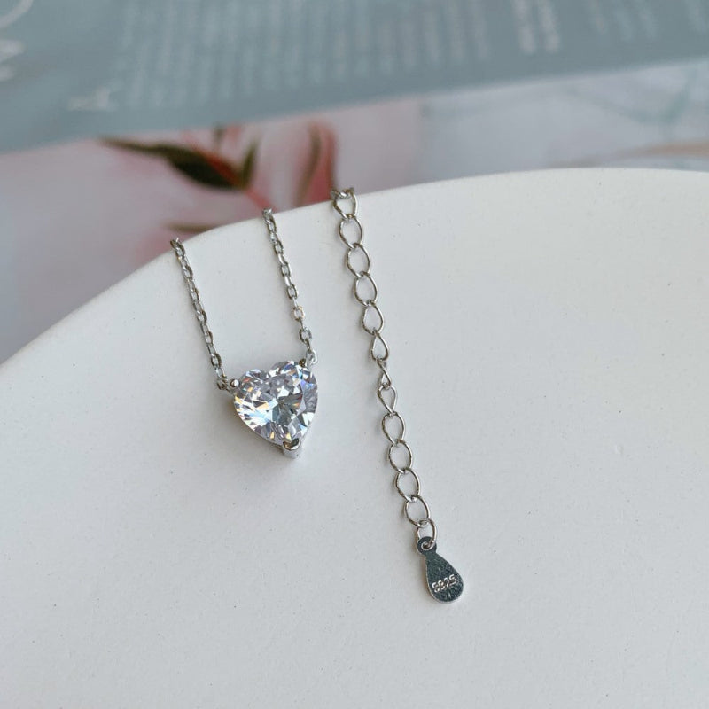 Everyday Rhodium Heart Necklace
