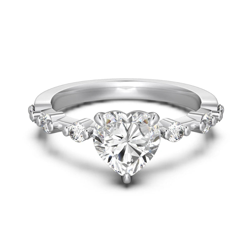 Sparkling Heart Zirconia Ring