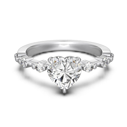Sparkling Heart Zirconia Ring