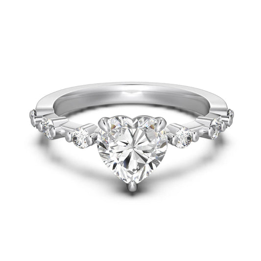 Sparkling Heart Zirconia Ring