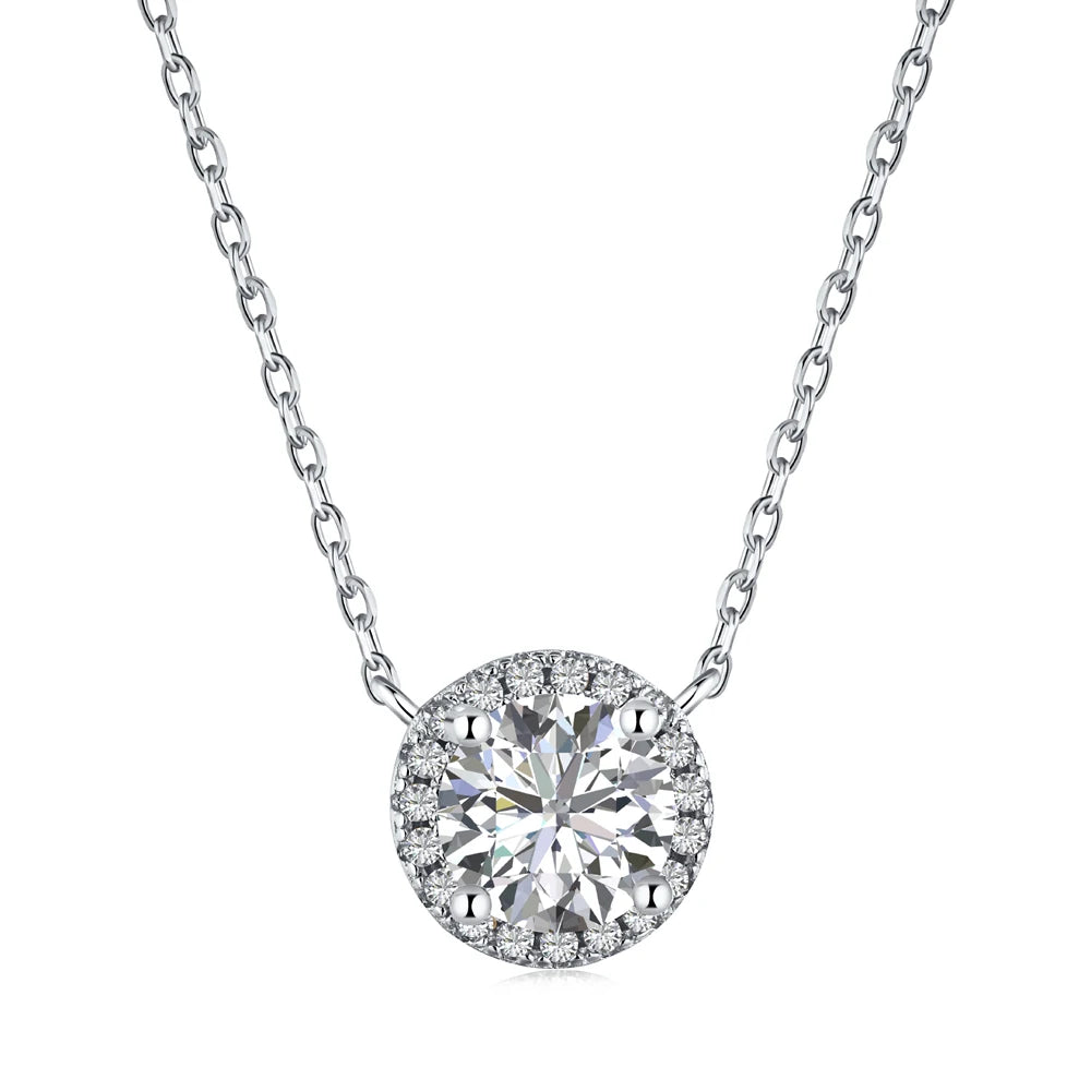 Solitaire Halo Necklace for Women