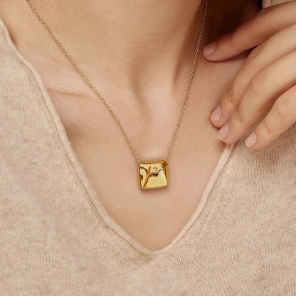 Personalized Mini Envelope Necklace