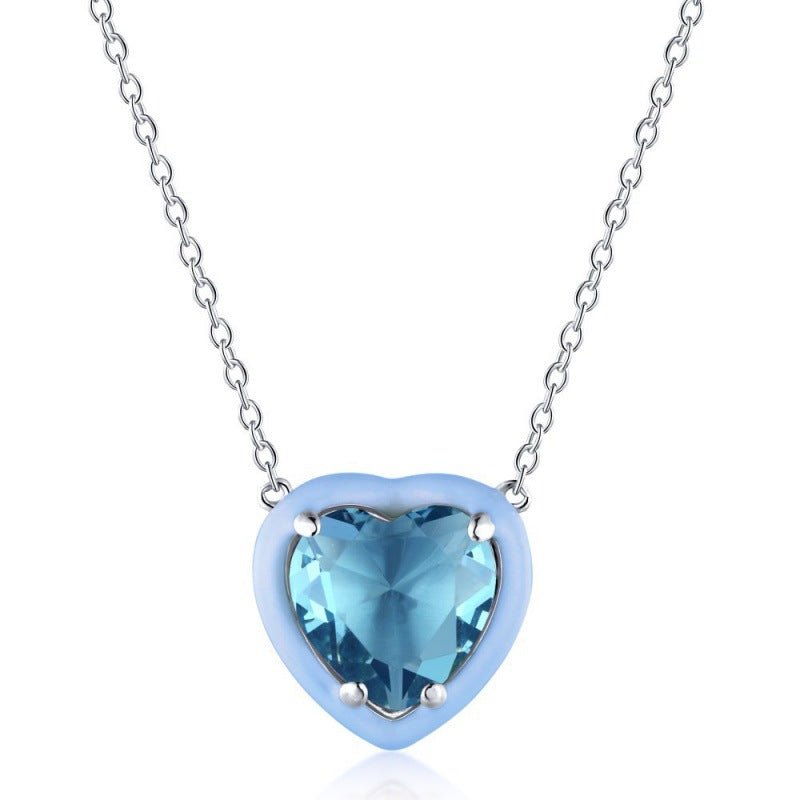 High-Quality Heart Enamel Necklace