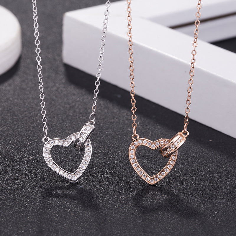 love heart necklace for couples