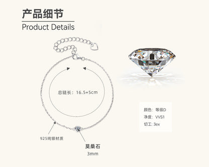 Gold Plated Silver Moissanite Solitaire Necklace