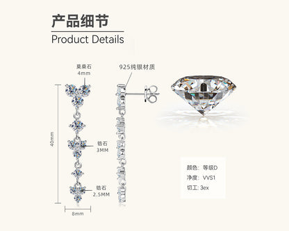 Perfect Cut Moissanite Layered Flower Earrings

