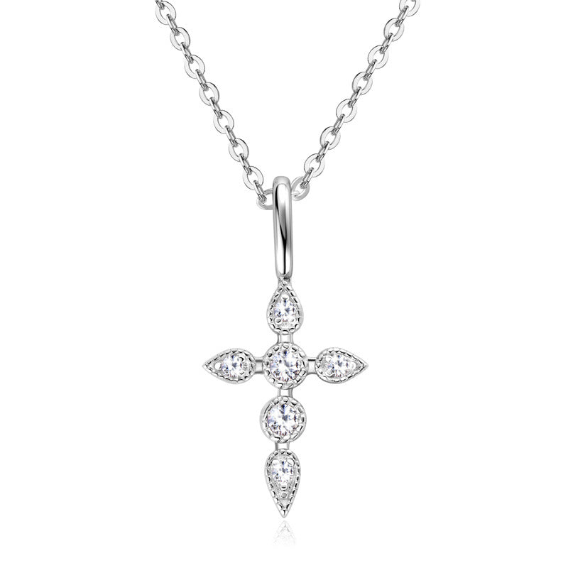 Bezel and Prong Set Moissanite Gold Cross


