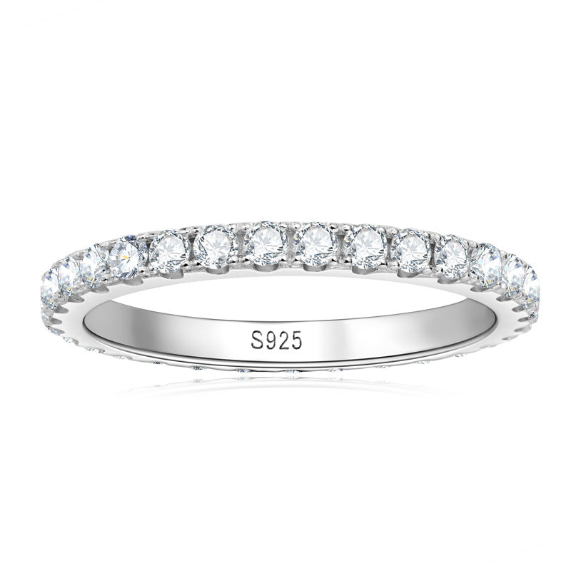 S925 Sterling Silver Diamond Simulant Ring


