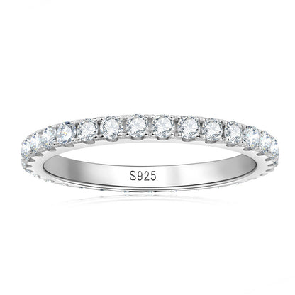 S925 Sterling Silver Diamond Simulant Ring

