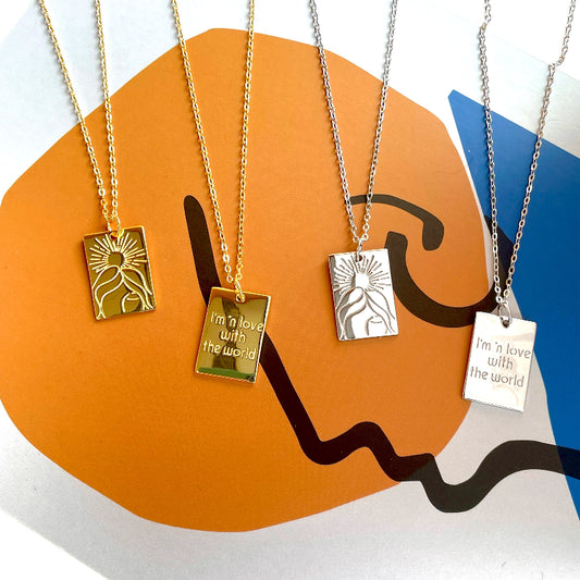 Sun & Goddess Rectangular Pendant

