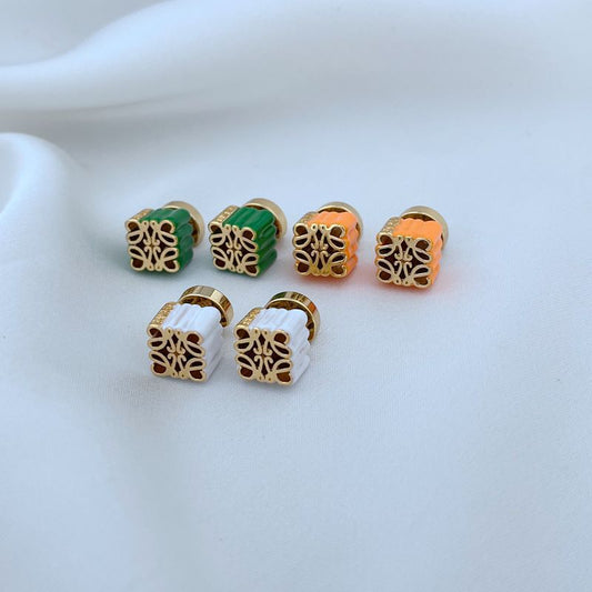 Luxurious LOEWE Anagram Enamel Earrings