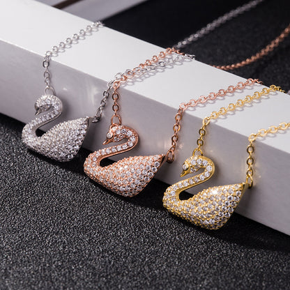 swarovski swan diamond necklace