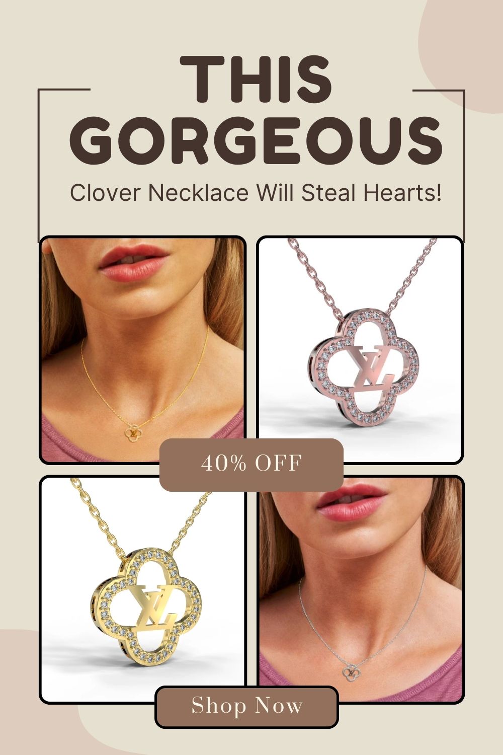 Luxury Inspired Clover Necklace with Zirconia