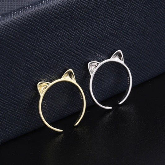 Silver Kitten Ring