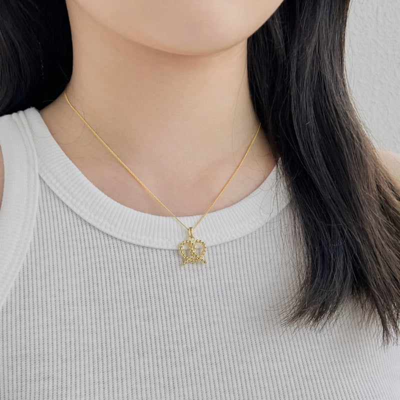 Woven Cord Heart Pendant

