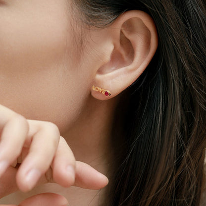 Pink Heart Love Studs

