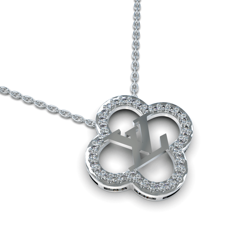 Designer Silver Clover Necklace