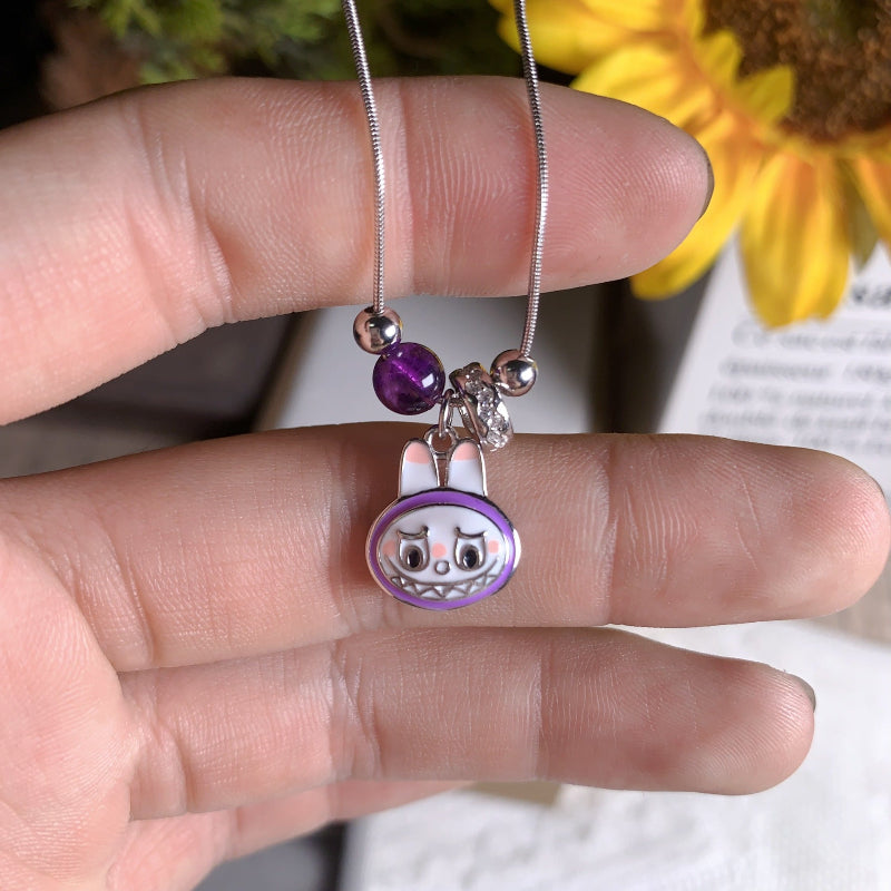 Sterling Silver Labubu & Gold-Tone Charm Necklace

