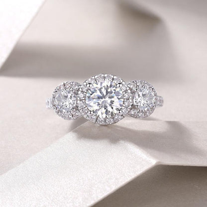 High Quality S925 Silver Moissanite Promise Ring

