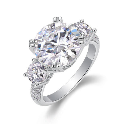 Three Stone Moissanite Engagement Ring


