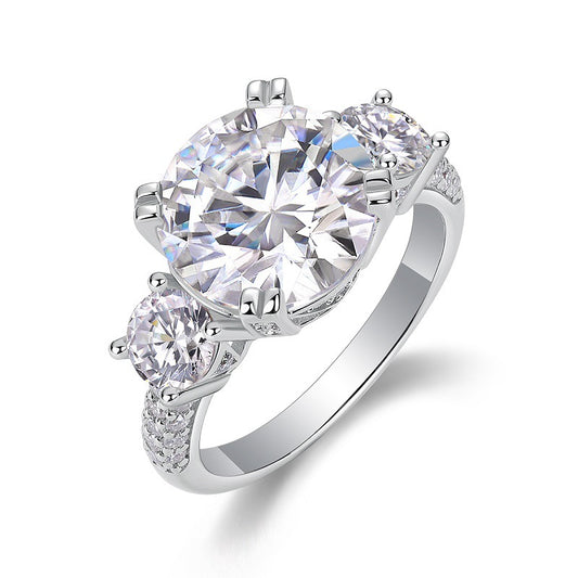 Three Stone Moissanite Engagement Ring


