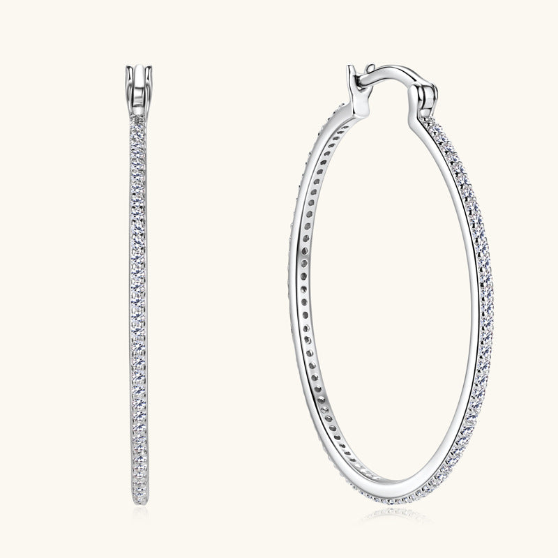 D-Grade VVS1 Moissanite Full Hoop Earrings

