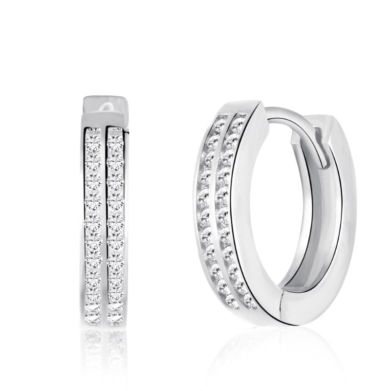 Elegant Gold Two-Row Huggies

