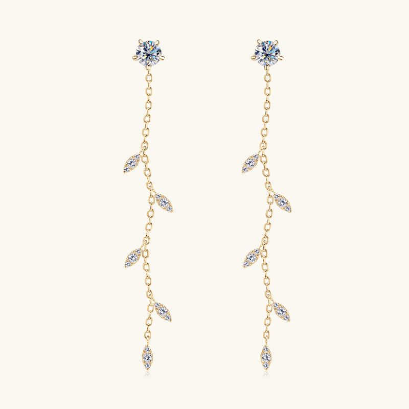 925 Sterling Silver Moissanite Dangle Earrings

