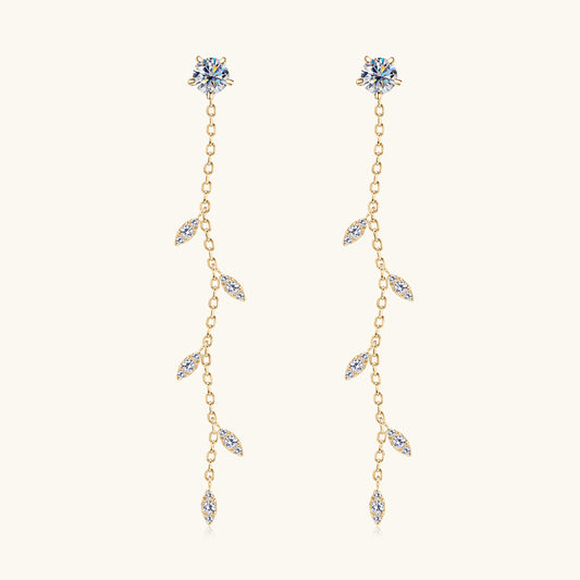 925 Sterling Silver Moissanite Dangle Earrings

