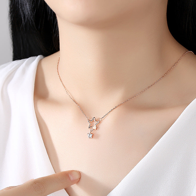 Dainty Rose Gold Star Necklace
