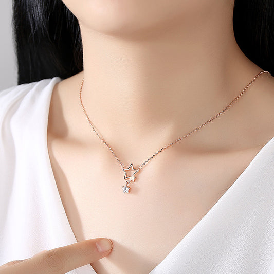 Dainty Rose Gold Star Necklace
