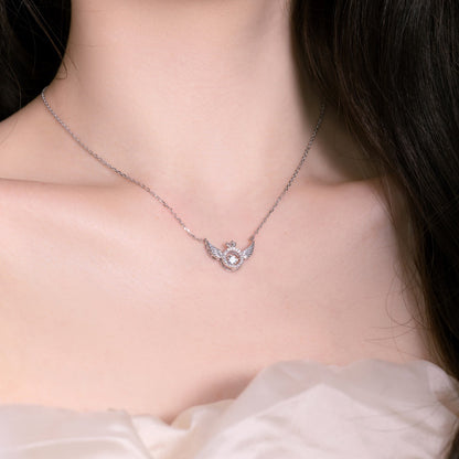 Magical Mystical Diamond Heart Wing Necklace